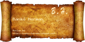 Bankó Herman névjegykártya