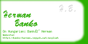 herman banko business card